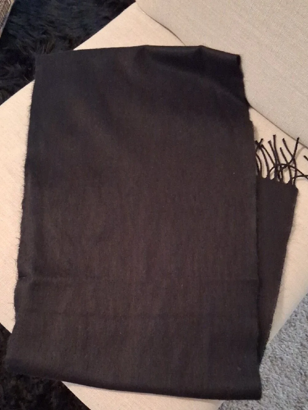 Charming Charlie Black Fringe Scarf